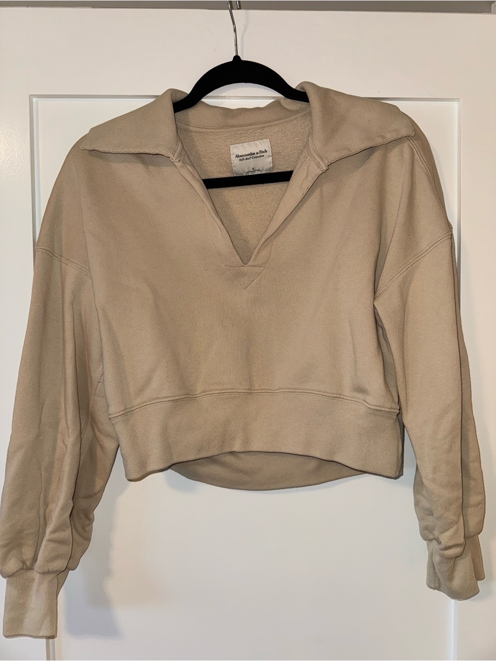 Abercrombie & Fitch Women's Cropped Collared Pullover - Taupe